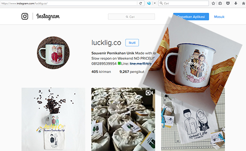 lucklig souvenir memakai kertas decal/ stiker decal