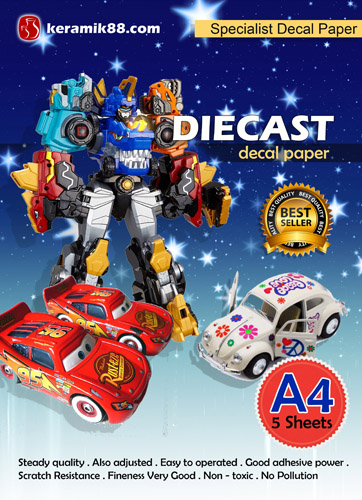 Kertas Decal Diecast mainan anak
