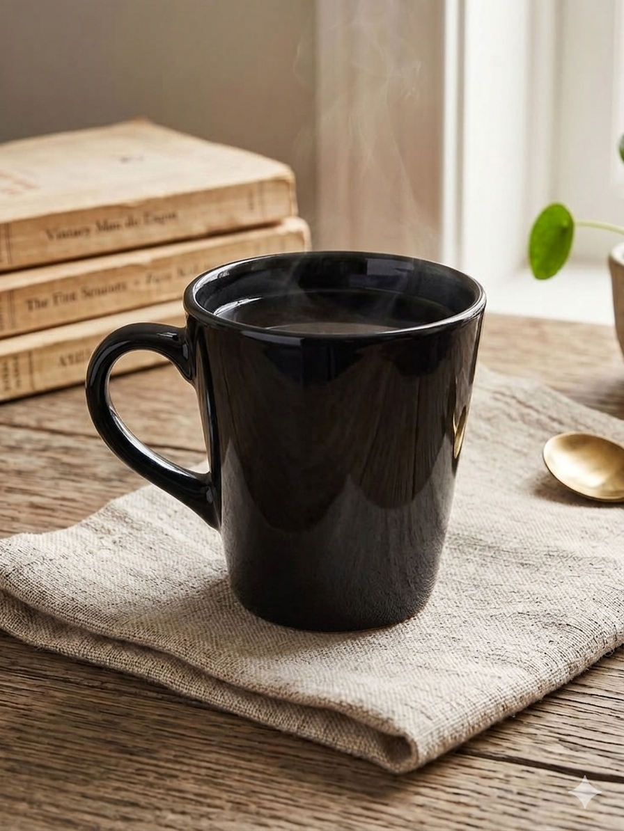 Mug V warna hitam