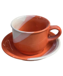 Cangkir Lepek ( Cup & Saucer ) Two Tone Orange